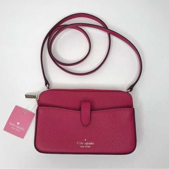 New! Kate Spade Leila Small Tab Pebbled Leather Crossbody Phone Wallet Bag - Picture 3 of 13